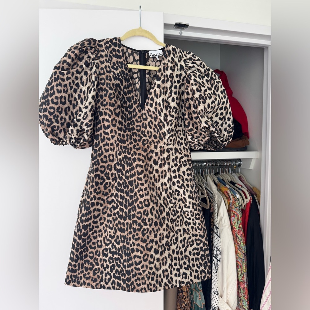 Ganni Leopard Print Dress